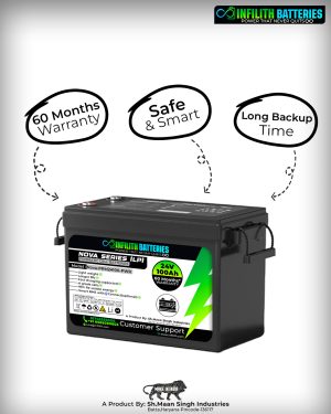 Infilith 24v 100Ah Lithium Battery (NOVA-PRM24100-PWR) For Home Inverter – Long Life, Fast Charging, Lightweight